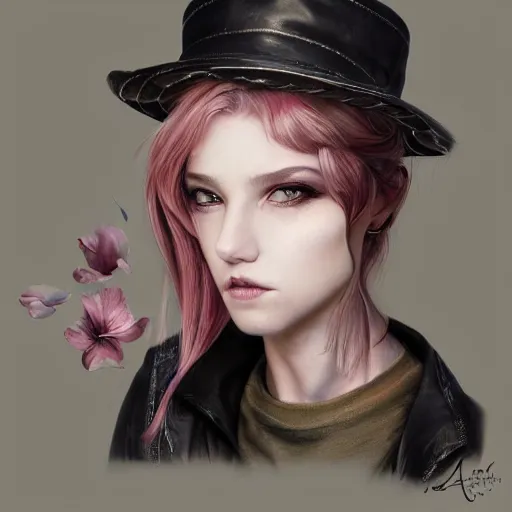 Prompt: A masterpiece portrait of a Incredibly beautiful angel queer girl with piercing and tatoo in leather nun hat. Incredible light. light night, artstation Masterpiece. Angel. Angel wings. light cute blush on face. medium shot, intricate, elegant, highly detailed. trending on artstation, digital art, by Stanley Artgerm Lau, WLOP, Rossdraws, James Jean, Andrei Riabovitchev, Marc Simonetti, Yoshitaka Amano. background by James Jean and Gustav Klimt, light by Julie Bell, 4k, porcelain skin. Octane render. epic dark fantasy.