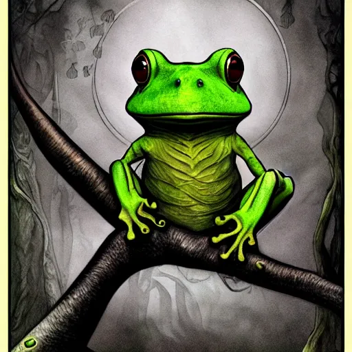 Prompt: treeborn frog, fantasy art