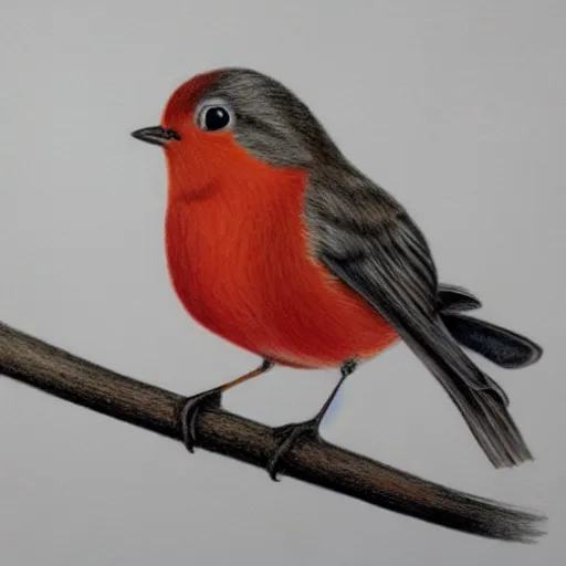 Prompt: a color pencil drawing of a robin bird by ana maria martinez jaramillo, pastel color, wingspan, high quality, artstation, 4 k, realism, photorealism, fine art