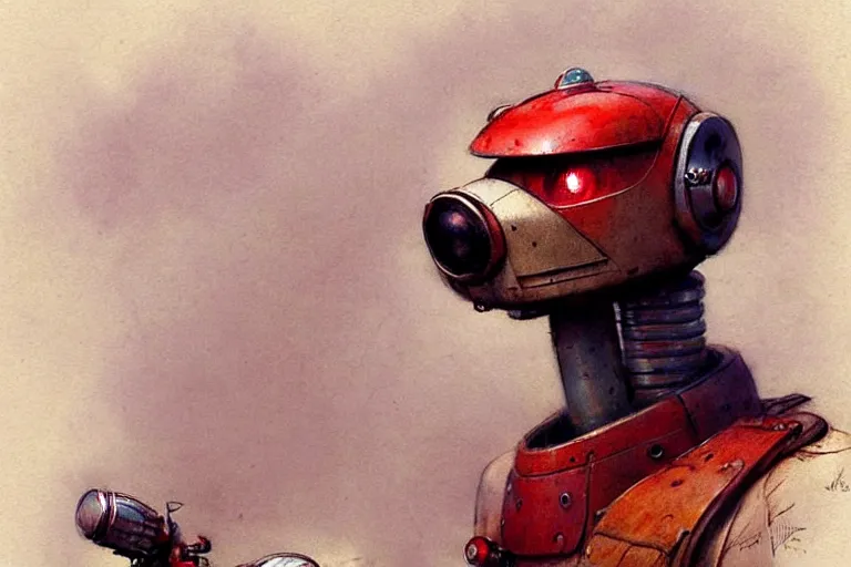 Image similar to adventurer ( ( ( ( ( 1 9 5 0 s retro future robot android dog. muted colors. ) ) ) ) ) by jean baptiste monge!!!!!!!!!!!!!!!!!!!!!!!!! chrome red