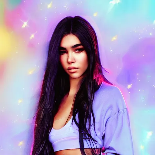 Image similar to madison beer a an intergalactic popstar, render, blender render, unity render, 4 k wallpaper, art station trending, artstation 4 k coherent, coherent, 4 k, detailed