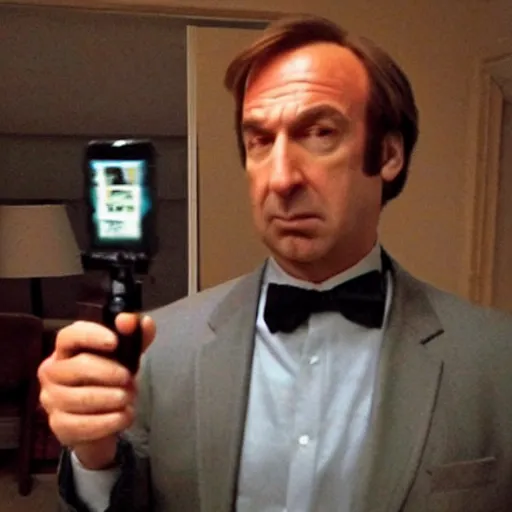 Prompt: zoomed in cameraphone photo low resolution saul goodman selfie