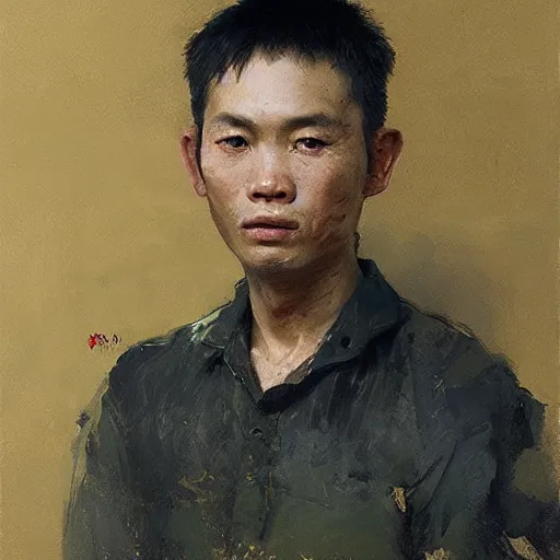 Image similar to vietnamese male portrait by ruan jia