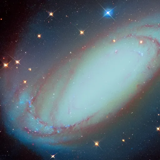 Image similar to galaxies colliding in a void, photorealistic, Hubble telescopre