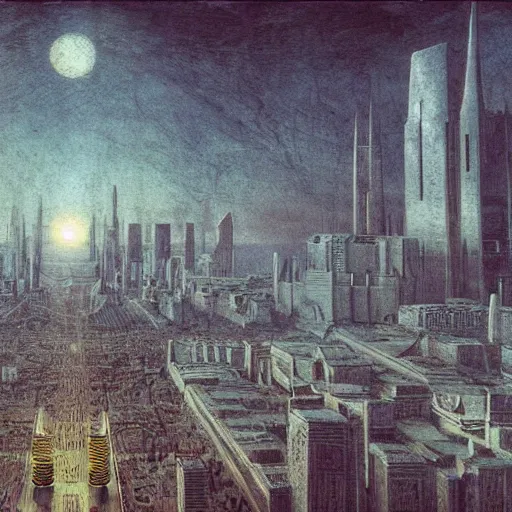 Image similar to alien city by leonardo davinci, 4 k