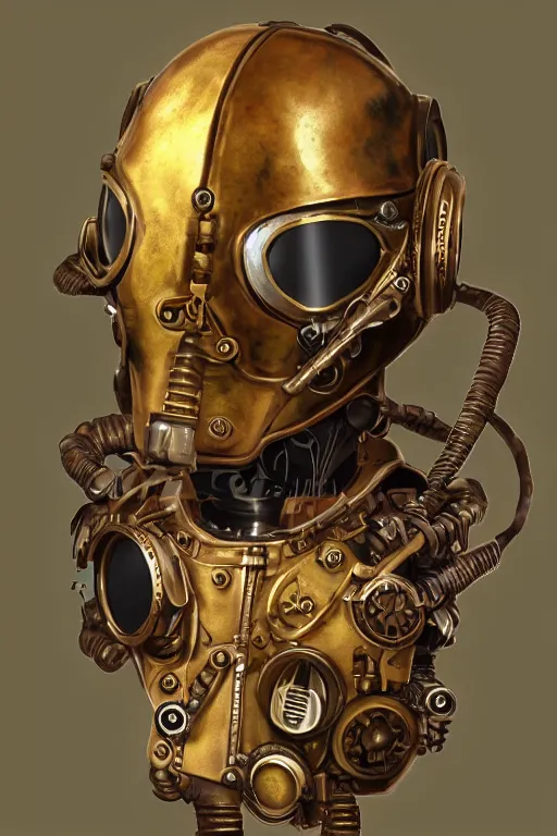 Image similar to steampunk helmet fantasy art mask robot ninja stylized digital illustration sharp focus, elegant intricate digital painting artstation concept art global illumination ray tracing advanced technology chaykin howard and campionpascale and cooke darwyn and davis jack