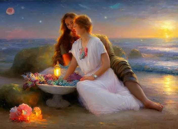 Image similar to cosmic ocean on the beach by vladimir volegov and alexander averin and delphin enjolras and daniel ridgway knight