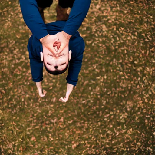 Prompt: pov of falling man, sleeves showing