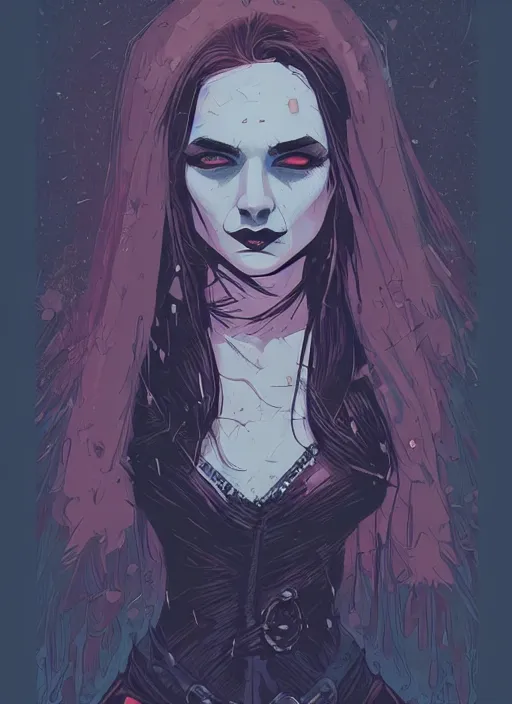 Image similar to portrait of beautifull goth maiden, cute face. dark fantasy, d & d, artstation, art by petros afshar, tom whalen, laurie greasley and greg rutkowski and ilya kuvshinov