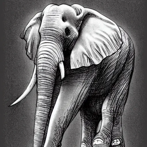 Image similar to [ elephant ] ( by kim jung gi ) ( by kentaro miura )