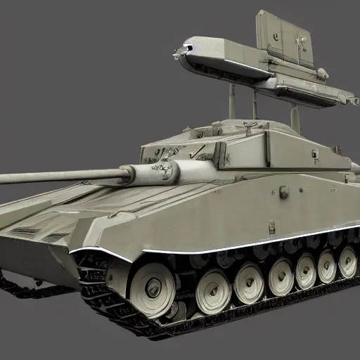Prompt: A modern, futuristic german tank named after the Tiger tank, nicknamed the Kaisertiger or Emperor Tiger, PL-01 stealth tank elements, CIWS turret on top, rocket artillery, isometric view, 2030, intricate, digital art, artstation