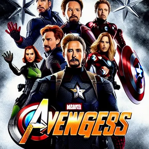 Prompt: the Avengers poster, but Evert character Is portrayed by Jared Leto