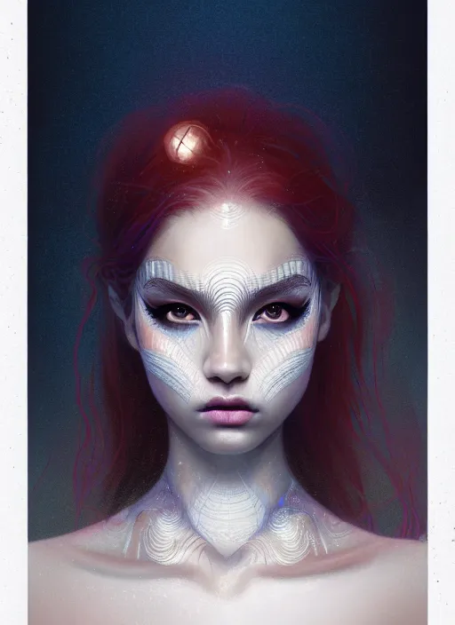 Prompt: portrait of mermaid, latina, rule of thirds, haze, intricate, anime, symmetrical!!, makeup, loreal, maybelline, sephora, trending on artstation, art by greg rutkowski and rachel suggs, filmic, vsco, concept art, digital painting, depth of field, cg society, elegant, model