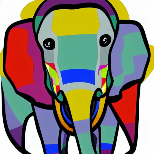 Image similar to cubist style vector elephant art