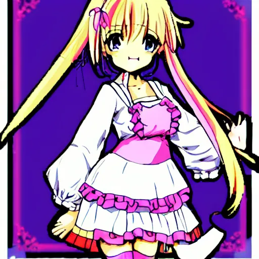 Image similar to cute anime maid girl, 16bit, PC-98, PC-9800, shaded