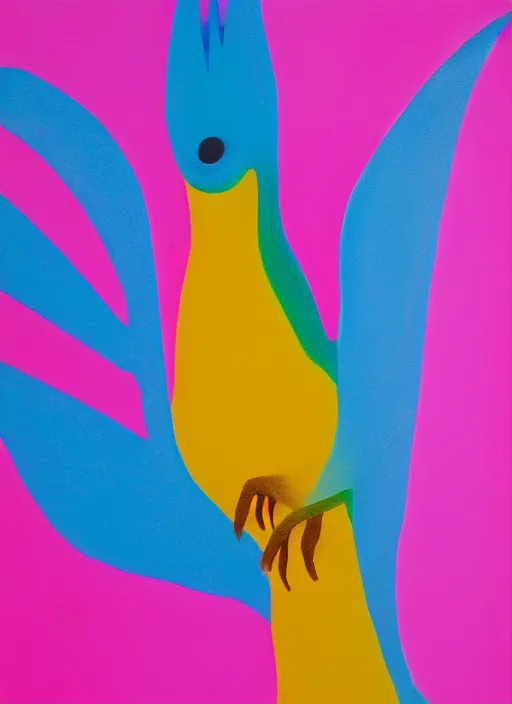 Image similar to a close up of a bird on a pink background, an airbrush painting by ronnie landfield, dribble, lyrical abstraction, airbrush art, ultrafine detail, matte background