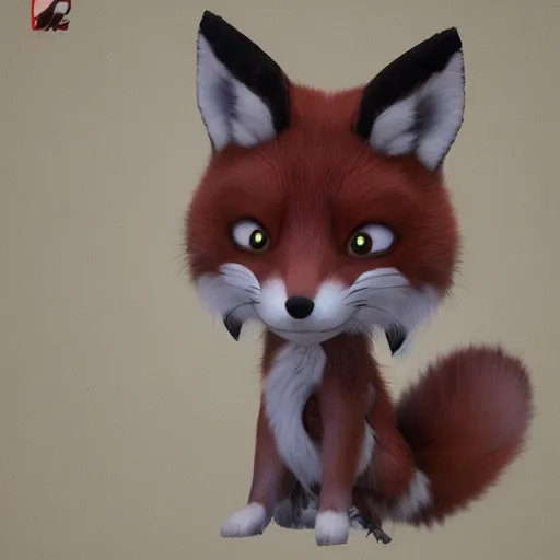 Image similar to a cute anime fox, high detail, unreal engine,