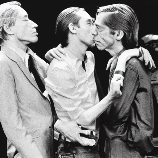 Prompt: charlie watts gay kiss