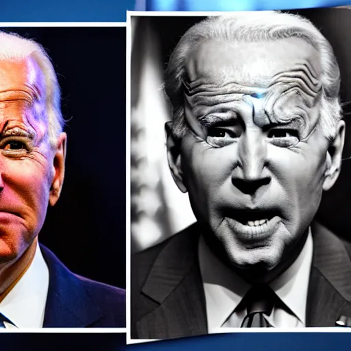 Image similar to joe biden as a cyborg, award winning presidential campaign photography