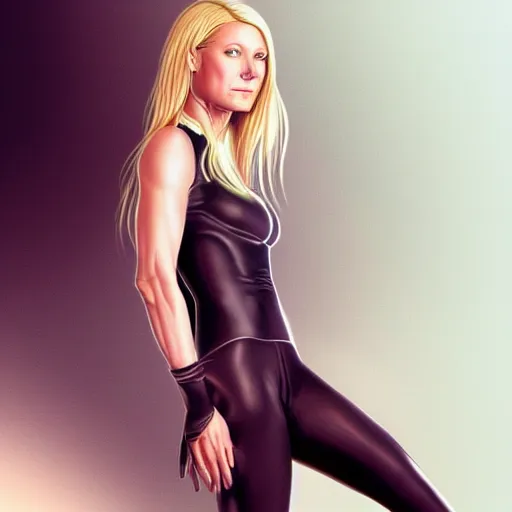 Prompt: Attractive gwyneth paltrow in tights, by artgerm, artstation, deviantart