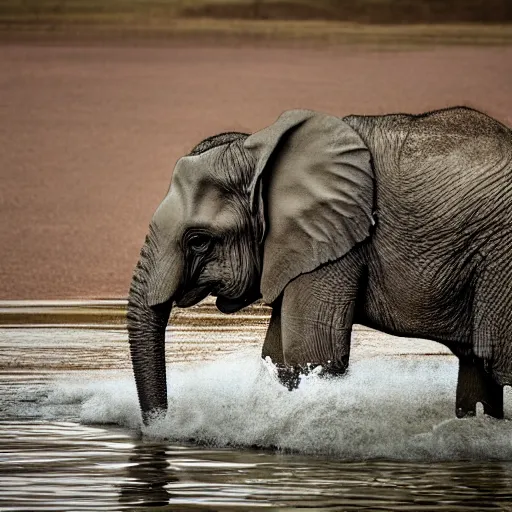 Image similar to a hybrid between an elephant and a duck, photography, award winning, national geographic channel, 8 k