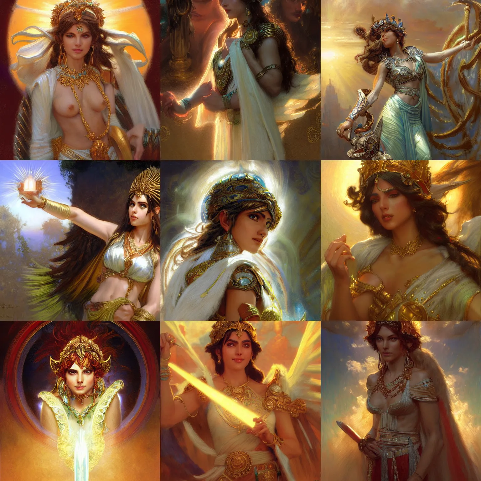 Prompt: lady palutena, goddess of light, highly detailed painting by gaston bussiere, craig mullins, j. c. leyendecker 8 k