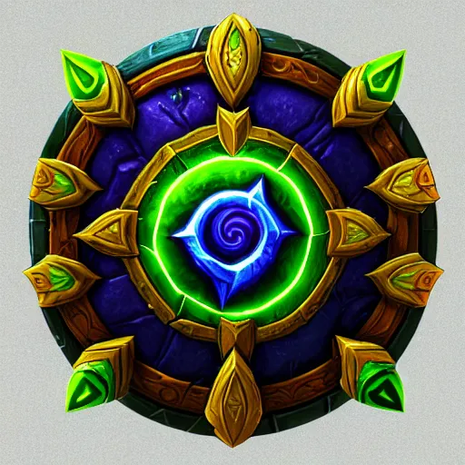 Image similar to bright shield of warcraft blizzard shield art, a spiral green leaves shield. bright art masterpiece artstation. tree and roots shield, 8k, sharp high quality illustration in style of Jose Daniel Cabrera Pena and Leonid Kozienko, green colored theme, concept art by Tooth Wu,