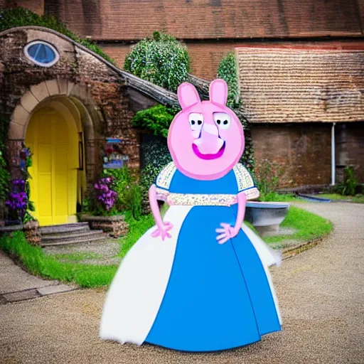 Image similar to peppa pig and doraemon wedding photos