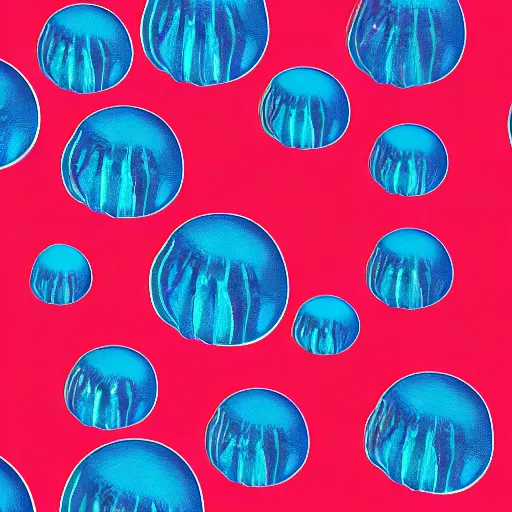 Image similar to hamburger mix jellyfish, cg, 8 k, surrealistic, sharp focus, style by andy warhol