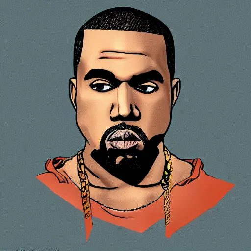 Image similar to kanye west drawn in the style of demon slayer