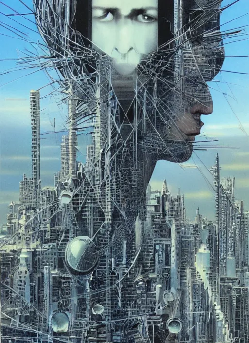 Image similar to portrait of the future of the human civilization and technology, by deodato, mike, highly detailed, futuristic, sophisticated, mesmerizing, technological, prediction of the future