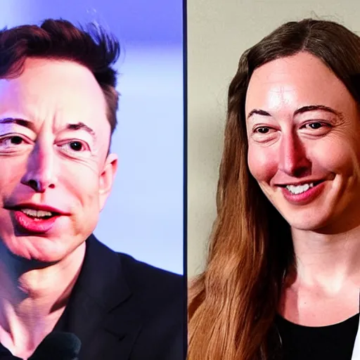 Prompt: girl that is a mixture of jeff bezos and elon musk