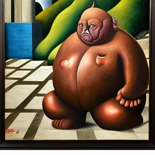 Prompt: colombian devil by botero, jp morgan