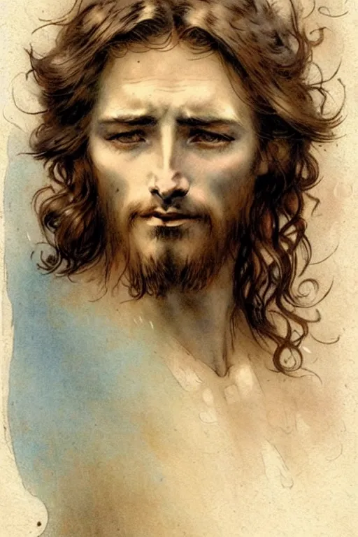 Image similar to (((((1950s jesus . muted colors.))))) by Jean-Baptiste Monge !!!!!!!!!!!!!!!!!!!!!!!!!!!