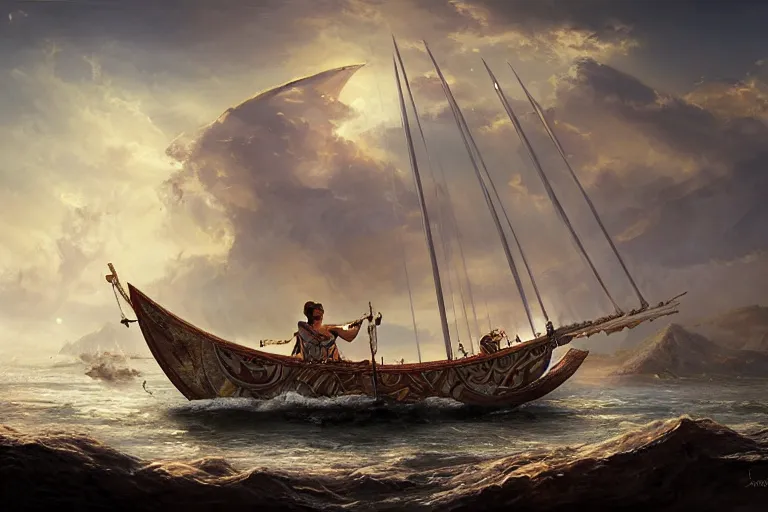 Image similar to Ancient Greek Trireme, The Argo, Athena's Prow of Wisdom by Jessica Rossier