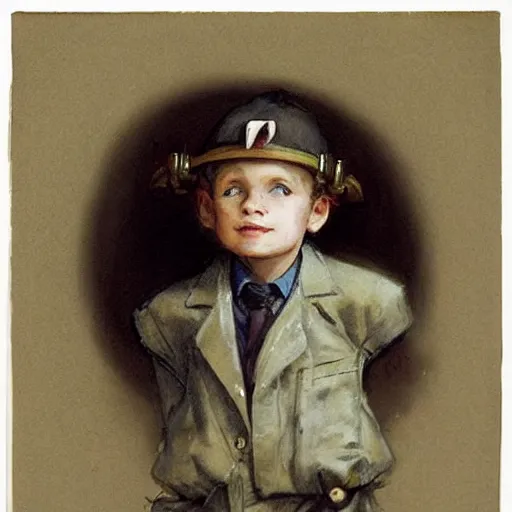 Prompt: (((((portrait of boy dressed as retro sciencepunk explorer costume . muted colors.))))) by Jean-Baptiste Monge !!!!!!!!!!!!!!!!!!!!!!!!!!!