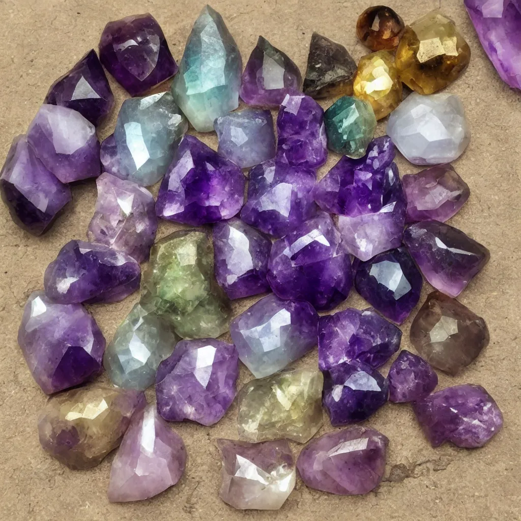 Image similar to amethyst geo gemstone prism multicolor gold liquid emeraud pearl quartz saphir grenat fluorite