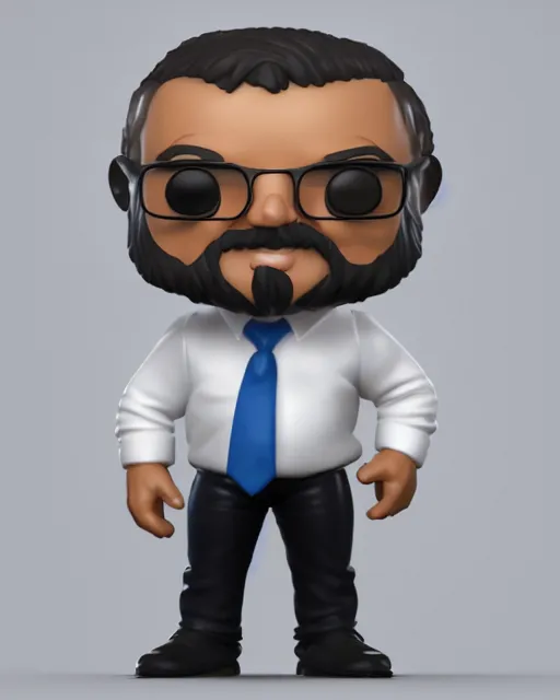 Image similar to full body 3d render of funko pop Lula presidente as a funko pop, studio lighting, white background, blender, trending on artstation, 8k, highly detailed