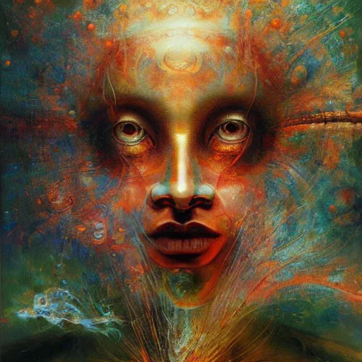 Prompt: UHD hyperrealistic photorealisitc, detailed cosmic Angelic robot, by Mark Brooks, tonalism, rich deep colors. Beksinski painting, art by Adrian Ghenie and Gerhard Richter. art by Takato Yamamoto. masterpiece