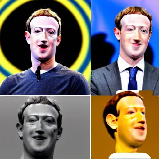 Prompt: Mark Zuckerberg's head looks like a lemon and has yellow skin