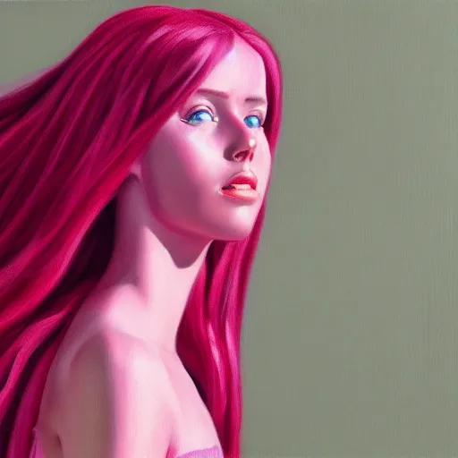 Image similar to ultra realistic illustration oil painting of princess bubblegum, dramatic lighting