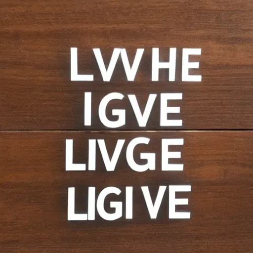 Prompt: sign that says live laugh love