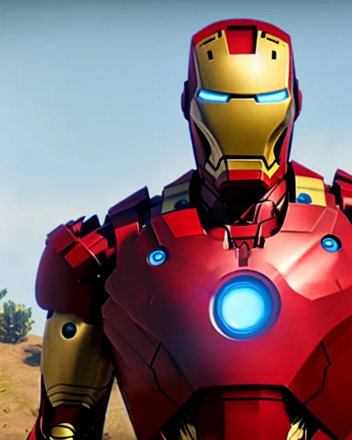 Image similar to iron man styled mech suit in red dead redemption 2, cinematic, photorealistic