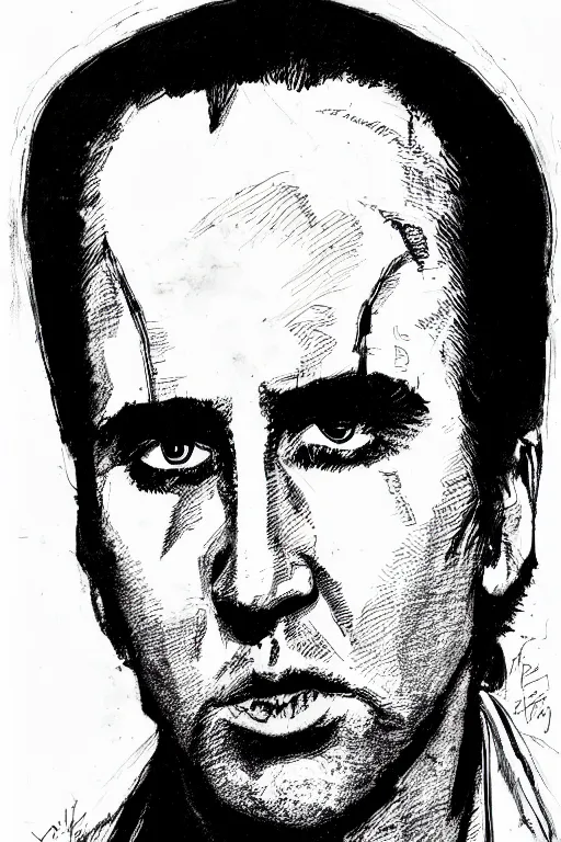 Image similar to Portrait of Nicholas Cage by Todd Mcfarlane