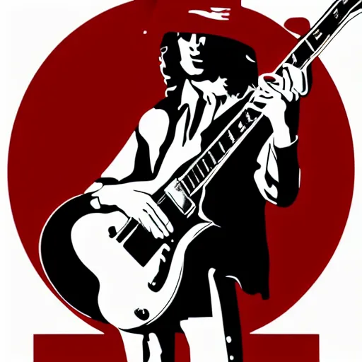 Image similar to 1 9 7 0 - young - jimmy page from led zepelin playing - guitar - solo, sticker - art, svg vector, adobe - illustrator