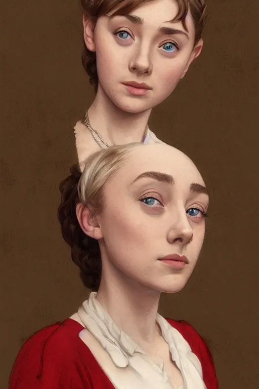 Prompt: a girl that looks like 16-year old Saoirse Ronan, Audrey Hepburn, and Scarlett Johansson, highly detailed, digital painting, artstation, concept art, smooth, sharp focus, illustration, ArtStation, art by artgerm and greg rutkowski and alphonse mucha and J. C. Leyendecker and Edmund Blair Leighton and Katsuhiro Otomo and Geof Darrow and Phil hale and Ashley wood and Ilya repin and Charlie Bowater