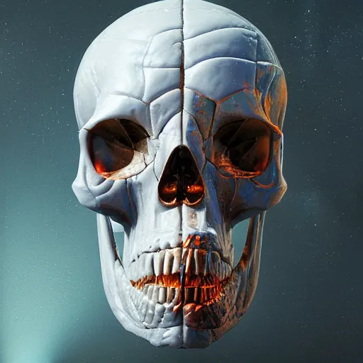 Image similar to portrait_of_a_melting_skull._intricate_abstract._intricate_artwork._by_Tooth_Wu_wlop_beeple_dan_mumford._octane_render_trending_on_artstat