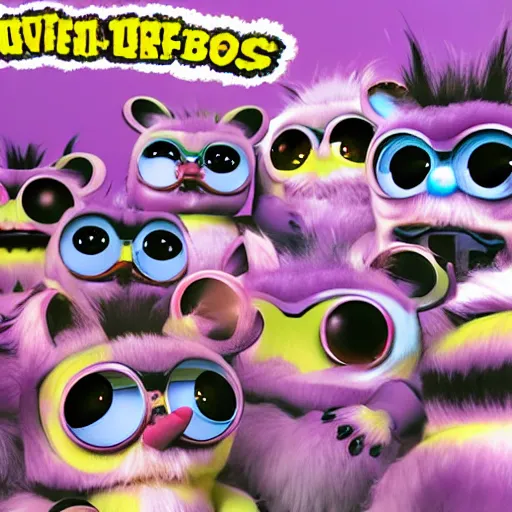 Image similar to invasion the furbies, artstation