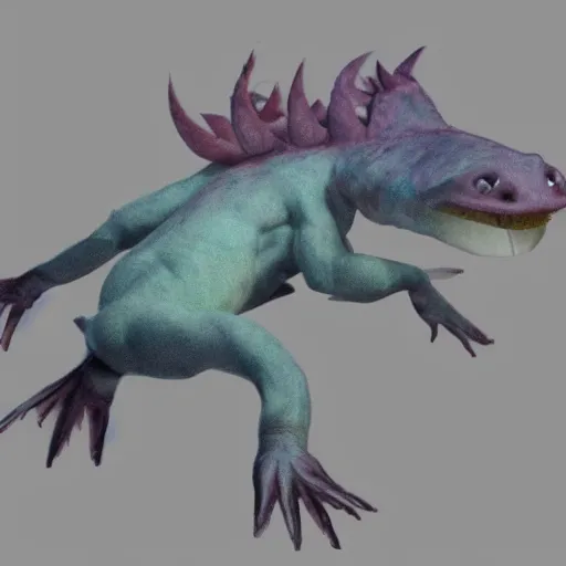 Image similar to an extremely buff axolotl art 4 k deviantart artstation dynamic pose