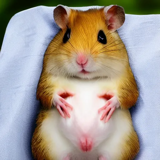 Image similar to pregnant anthropomorphic hamster